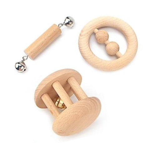 Montessori / Waldorf Infant Wooden Rattle Set Kit