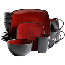 Load image into Gallery viewer, 16 Pieces Square Ceramic Dinner Set - Red
