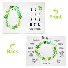 Load image into Gallery viewer, Baba Jay Baby Monthly Milestone Blanket - Double Sided
