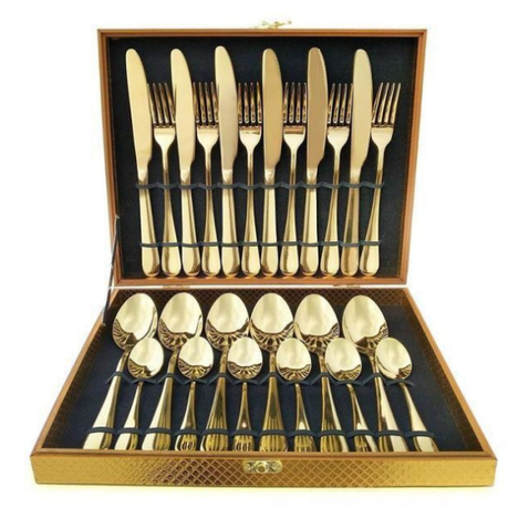 24 Piece  Gold Cutlery Set Buy Online in Zimbabwe thedailysale.shop