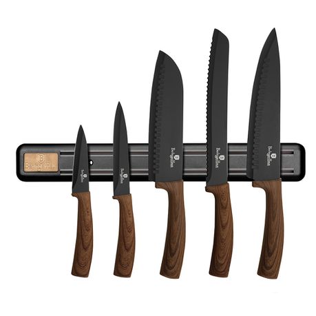 Berlinger Haus 6 Piece Knife Set with Magnetic Hanger - Wood Buy Online in Zimbabwe thedailysale.shop