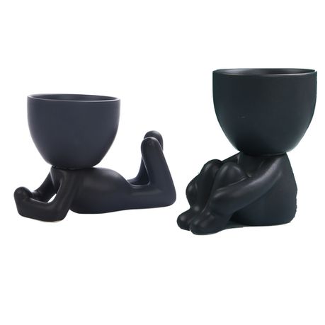 Pot Plant for Succulent Poses 2 Set Black Buy Online in Zimbabwe thedailysale.shop
