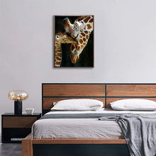 Load image into Gallery viewer, Diamond Painting DIY Kit, Round diamonds, 40x30cm- Baby Giraffe and Mother

