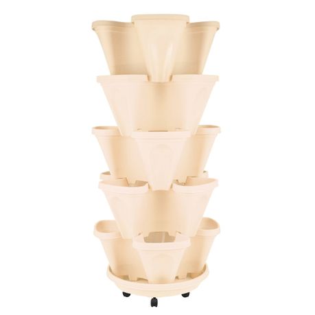 Garden Flower Pot Plastic Stackable Vertical Set on Wheels Buy Online in Zimbabwe thedailysale.shop