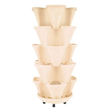 Load image into Gallery viewer, Garden Flower Pot Plastic Stackable Vertical Set on Wheels
