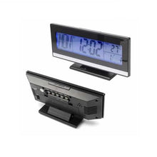 Load image into Gallery viewer, LPS Digital Calendar Back-Light LED Temperature Humidity Alarm Clock - Black
