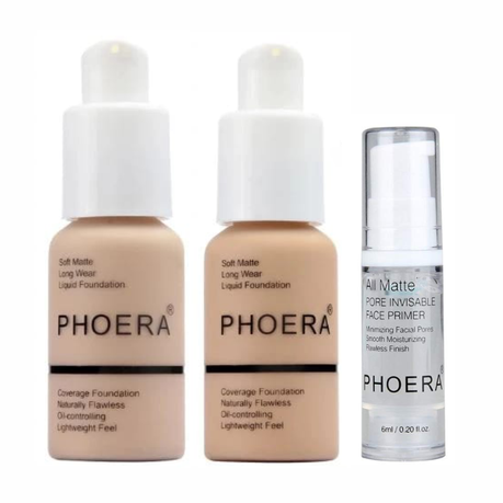 Phoera Soft Matte Full Coverage Liquid Foundations and Makeup Primer Combo Buy Online in Zimbabwe thedailysale.shop