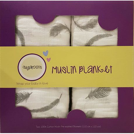SugarDots Grey Feather Muslin Pack Buy Online in Zimbabwe thedailysale.shop