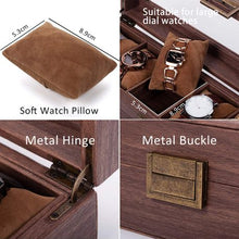 Load image into Gallery viewer, 12 Slot Watch Display Box Organizer - Woodgrain
