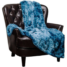 Load image into Gallery viewer, Wonder Trend Faux Fur Luxury Mink Thermal Heat Blanket Throw Turquoise Blue
