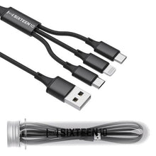 Load image into Gallery viewer, 3-in-1 1.2M USB Charging Cable (Type-C /Micro USB /Lightning) - 3 Pack
