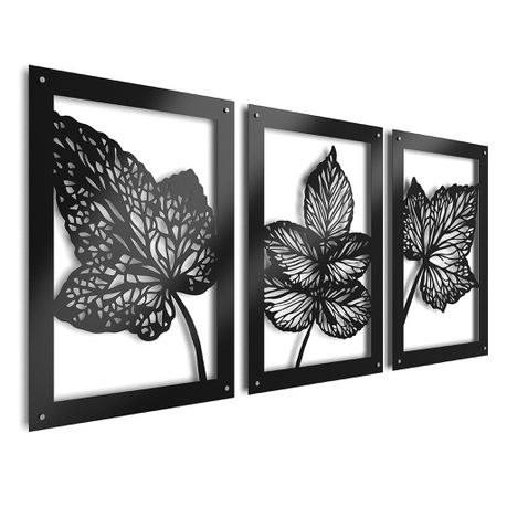 Very Leafy Black Raised Metal Wall Art Home D cor - 184x61cm Buy Online in Zimbabwe thedailysale.shop