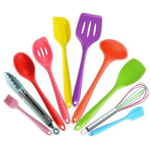 Load image into Gallery viewer, 10 Piece Silicone Kitchen Utensil Set - Multi-Coloured
