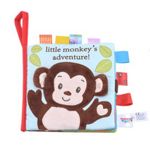 Load image into Gallery viewer, Soft Baby Label Cloth Book - Little Monkey's Adventure

