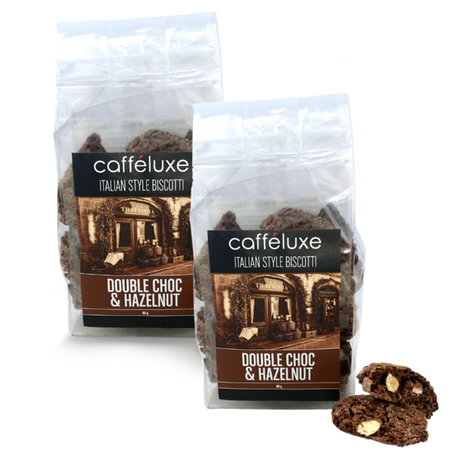 Caffeluxe Real Italian | Double Chocolate & Hazelnut Biscotti Biscuit 2Pack Buy Online in Zimbabwe thedailysale.shop