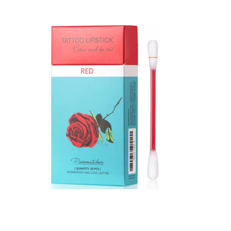 20 Piece Red Tattoo Lipstick Lip Stain Cotton Swab