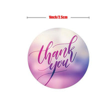 Load image into Gallery viewer, Thank you decorative sticker roll- 500 stickers (purple)
