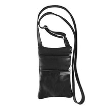 Load image into Gallery viewer, MIRELLE Genuine Leather 2 Pocket Crossbody - Black
