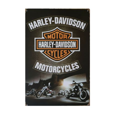 Aankopen - Harley Davidson Midnight Bikes - Retro Vintage Metal Wall Plate