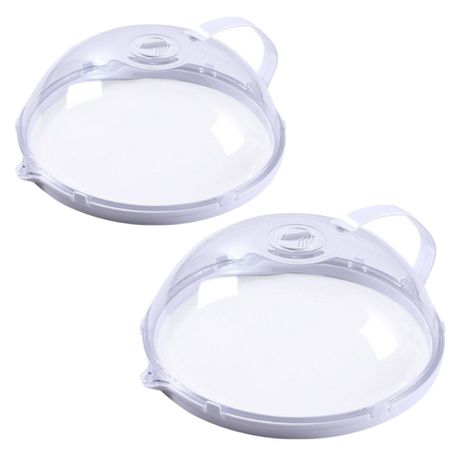 Kitchen Microwave Food Anti-Sputtering Cover With Handle 2 Set Buy Online in Zimbabwe thedailysale.shop