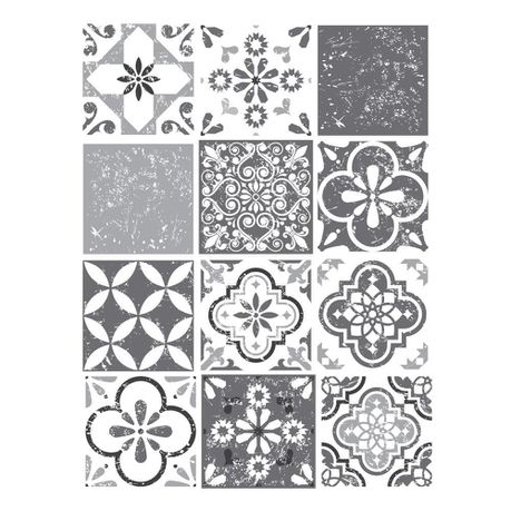 Fantastick Wall Decor - 20cm Mediterranean Grey Vinyl Wall Tiles Buy Online in Zimbabwe thedailysale.shop