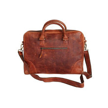 Load image into Gallery viewer, Minx - Genuine Buffalo Leather Laptop Bag Coffee Brown 15 Inches
