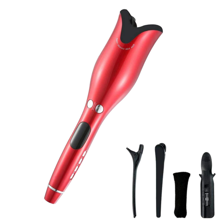 Automatic Ceramic Rotating Hair Iron Curler - Red Buy Online in Zimbabwe thedailysale.shop
