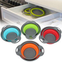 Load image into Gallery viewer, Smart Living Easy-Stack 2 Piece Collapsible Colander &amp; Strainer Set - Red
