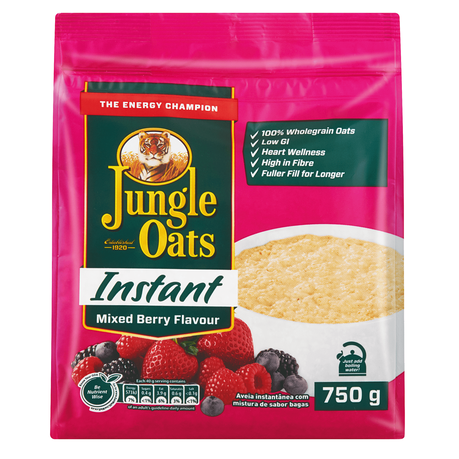 Jungle Oats Instant Mixed Berry Flavour Pouch 750g Buy Online in Zimbabwe thedailysale.shop