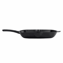 Load image into Gallery viewer, Chef Matt Black Cookware - Cast Iron 26cm Square Griddle
