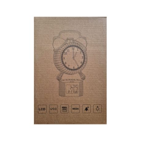 3D Clock Optical Illusion Projector Night Light