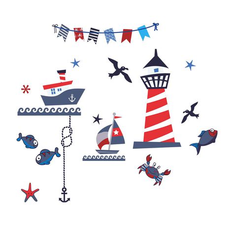 Fantastick Wall Decor - Nautical Fun Vinyl wall Stickers Buy Online in Zimbabwe thedailysale.shop