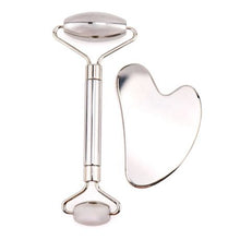 Load image into Gallery viewer, SD Beauty - Stainless Steel Face Massager Roller and Gua Sha Set
