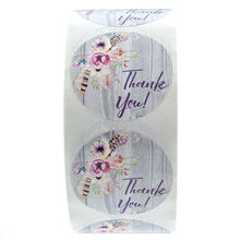 Load image into Gallery viewer, Thank you decorative sticker roll- 500 stickers (dry flower)
