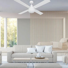 Load image into Gallery viewer, Zebbies Lighting - Goshawk - White Ceiling Fan with Reversible Blades
