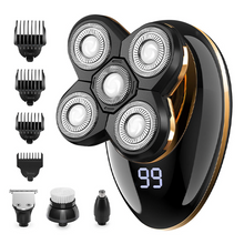 Load image into Gallery viewer, Man Up - Men’s 5-in-1 Waterproof Electric Head and Face Shaver - USB Charge
