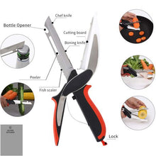 Load image into Gallery viewer, Silver Kitchen Clever Cutter - 6-1  Kitchen Scissors - Multi-Functional
