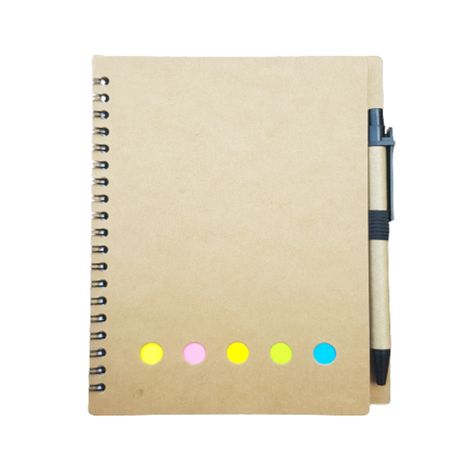 Wood Pocket Notepad, Sticky Memo and Pen - Brown (70 Pages) Buy Online in Zimbabwe thedailysale.shop