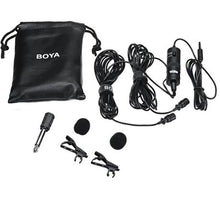 Load image into Gallery viewer, BOYA Omnidirectional Dual-Head Lavalier Microphone -Phone PC Camera BY-M1DM
