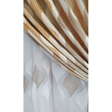 Load image into Gallery viewer, Curtain Set - 5m Crinkle Wave Copper + 5m 1831 Linen Embroidered Voile

