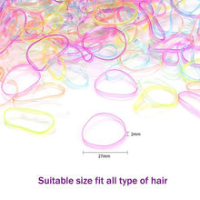 Load image into Gallery viewer, 300 Piece Ponytail Elastic Translucent Rubber Hair Ties Bands Girls - Pastel

