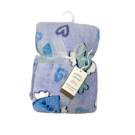 Baby Receiver Blanket Coral Fleece Cutwork - Blue Buy Online in Zimbabwe thedailysale.shop