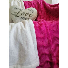 Load image into Gallery viewer, Premium Reversible Sherpa Fleece Throw Blanket-Cerise White
