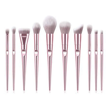 Load image into Gallery viewer, 10 Piece Professional Makeup Brush Cosmetic Set with Carry Bag - Rose Gold
