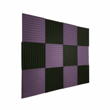Load image into Gallery viewer, 2.5cm Wedge Acoustic Sound Foam Panels - PurpleBlack - 12 Pack
