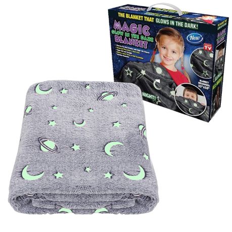 Glow in The Dark Kids Soft Fleece Star Moon Throw Comfort Blanket Gift Buy Online in Zimbabwe thedailysale.shop