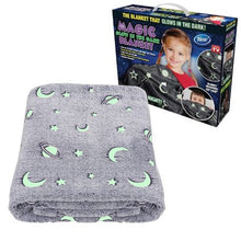 Load image into Gallery viewer, Glow in The Dark Kids Soft Fleece Star Moon Throw Comfort Blanket Gift
