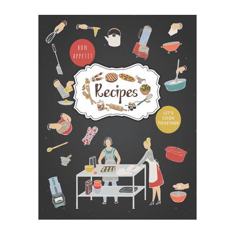 Recipes Notebook: Personal Recipe Books To Write In Perfect For Women Design With Kitchen Utensils And Appliances Buy Online in Zimbabwe thedailysale.shop