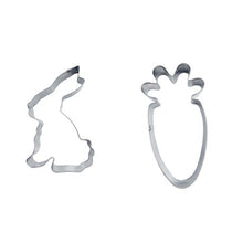 Load image into Gallery viewer, Bunny and Carrot Stainless Steel Cookie Cutter Set
