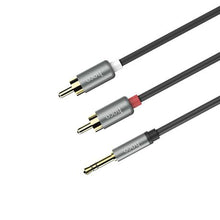 Load image into Gallery viewer, Hoco UPA10 1.5M Double Lotus RCA 3.5mm Audio Cable - Metal Grey
